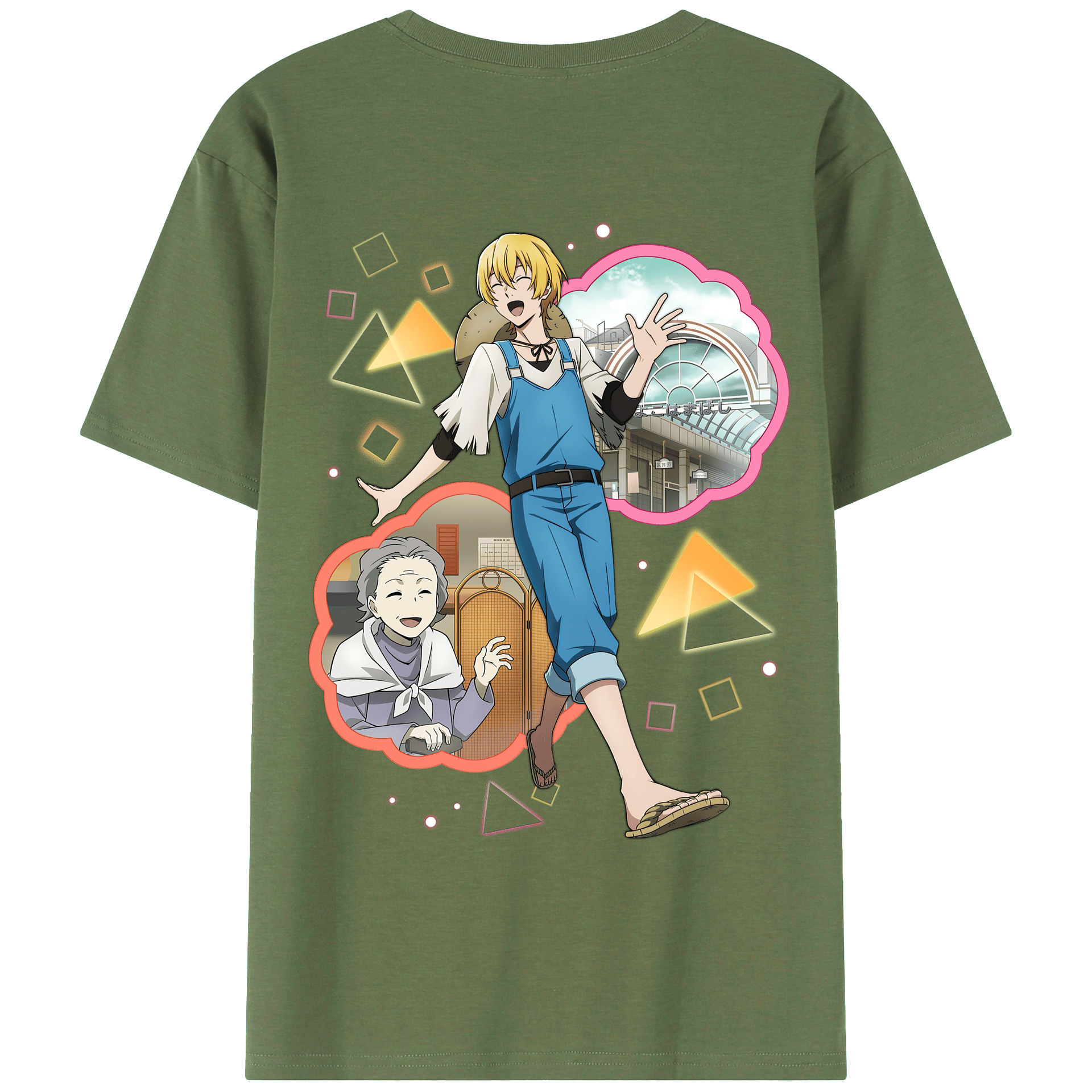 （画像用） 文豪ストレイドッグス Bungo Stray Dogs 綿100％ メンズ半袖Tシャツ（バックプリント） 通気性